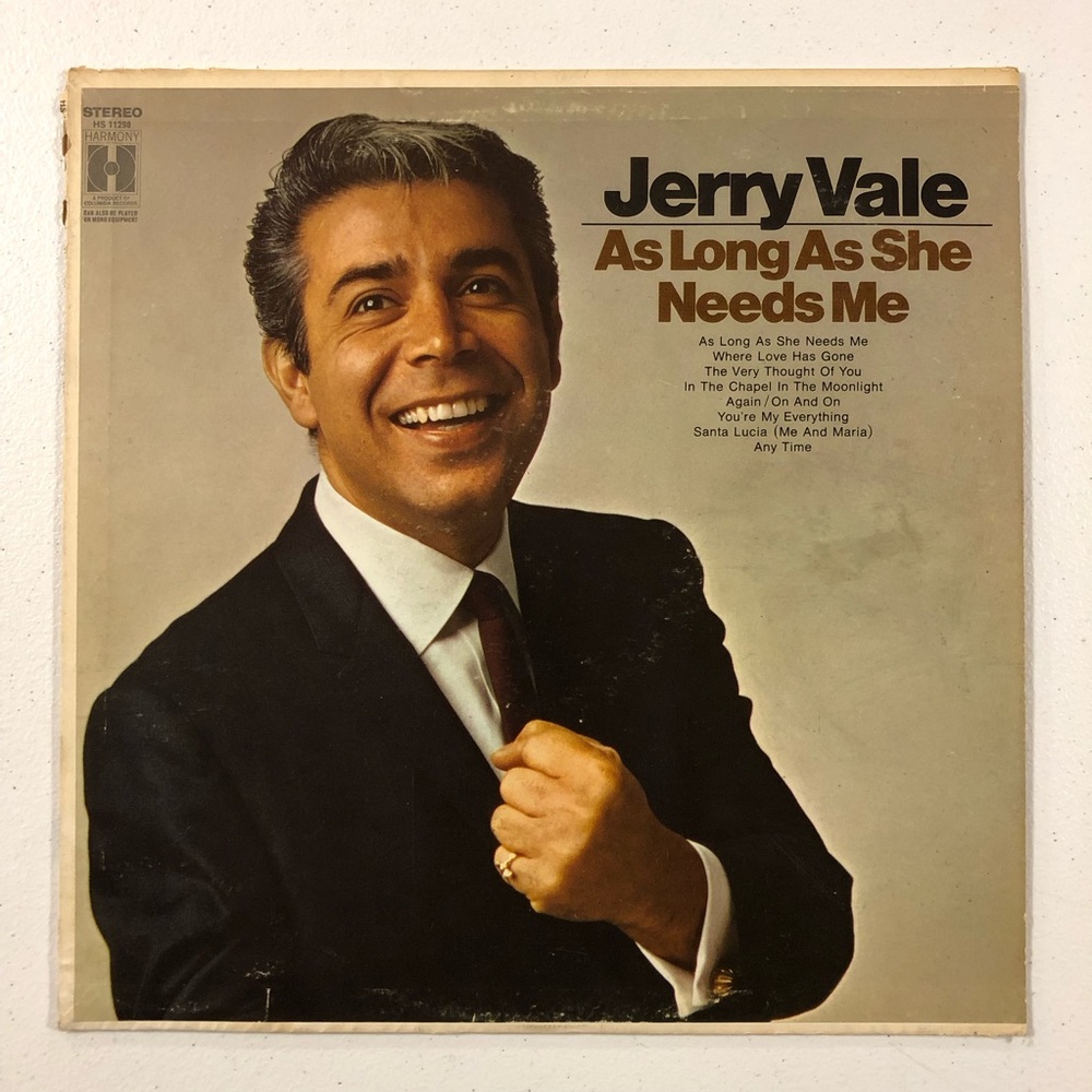 12” LP Vinyl Record  JERRY VALE  As Long As She Needs Me